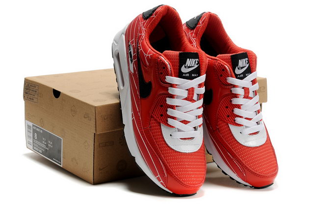 Womens Nike Air Max 90 Challenge Red Chllng Red Black - Click Image to Close